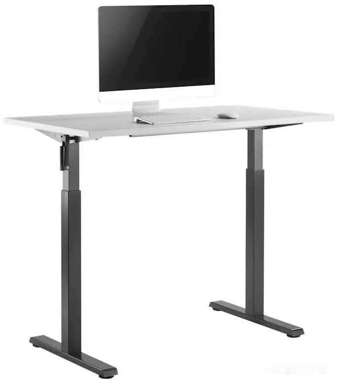 Стол для работы стоя ErgoSmart Manual Desk Compact 1380x800x18 мм (альпийский белый/черный)
