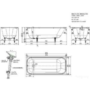 Ванна Универсал ВЧ-1700 Ностальжи 170x75 (1 сорт, с ножками) Ванна Универсал ВЧ-1700 Ностальжи 170x75 (1 сорт, с ножками)