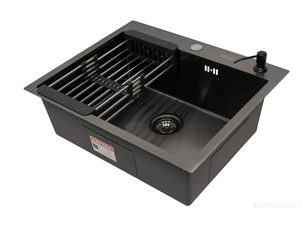 Кухонная мойка ARFEKA ECO AR 600*500, коландер, дозатор BLACK DECOR +CL AR+DS AR УТ-00003606 Кухонная мойка ARFEKA ECO AR 600*500, коландер, дозатор BLACK DECOR +CL AR+DS AR УТ-00003606