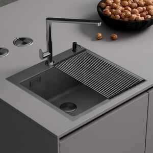 Кухонная мойка Roxen Snake 560220-45-BS графит Кухонная мойка Roxen Snake 560220-45-BS графит