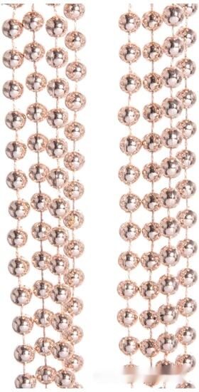Бусы Серпантин на ёлку 2.0 м шарик средний (розовое золото) 556-264