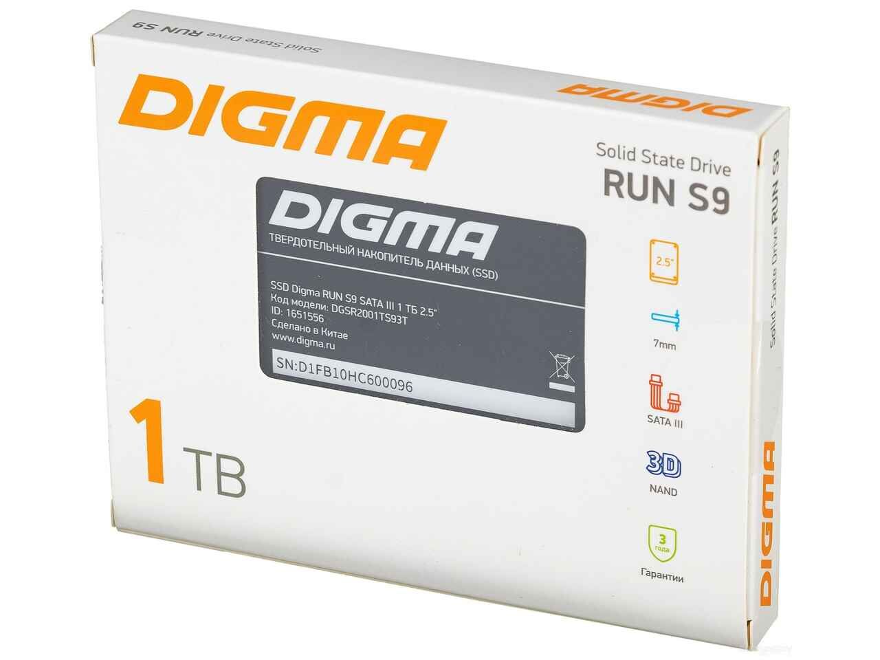 SSD DIGMA Run S9 1TB DGSR2001TS93T SSD DIGMA Run S9 1TB DGSR2001TS93T