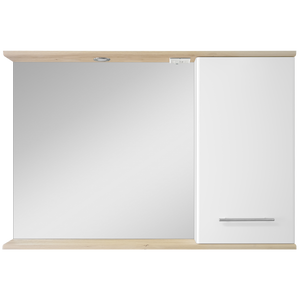 Шкаф с зеркалом Misty Шкаф с зеркалом для ванной Респект 120 (белый-дуб тиссано правый)Э-Рес02120-1П Э-Рес02120-1П Шкаф с зеркалом Misty Шкаф с зеркалом для ванной Респект 120 (белый-дуб тиссано правый)Э-Рес02120-1П Э-Рес02120-1П