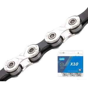 Цепь KMC X10, 1/2X11/128X116L (в боксе), серебристо-черная, X10-116SLBK