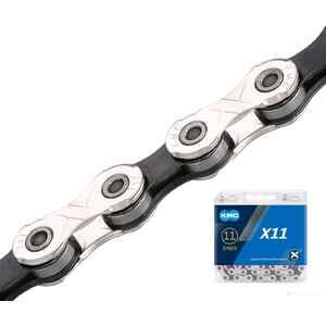 Цепь KMC X11, 1/2X11/128X114L (в боксе), серебристо-черная, X11-114SLBK