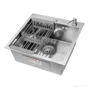 Кухонная мойка ARFEKA ECO AR 500*500, коландер, дозатор SATIN DECOR +CL AR+DS AR УТ-00003601