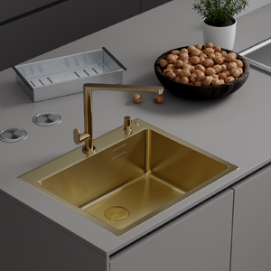 Кухонная мойка Roxen Simple PVD gold 560220-60G Кухонная мойка Roxen Simple PVD gold 560220-60G