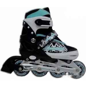 Роликовые коньки Vimpex Sport PW-155B-3 (р. 28-31, черный/бирюзовый)