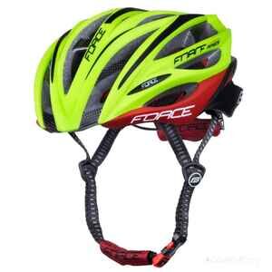 Спортивный шлем FORCE ARIES TEAM EDITION carbon, fluo-red, S-M (54-58см) 902944