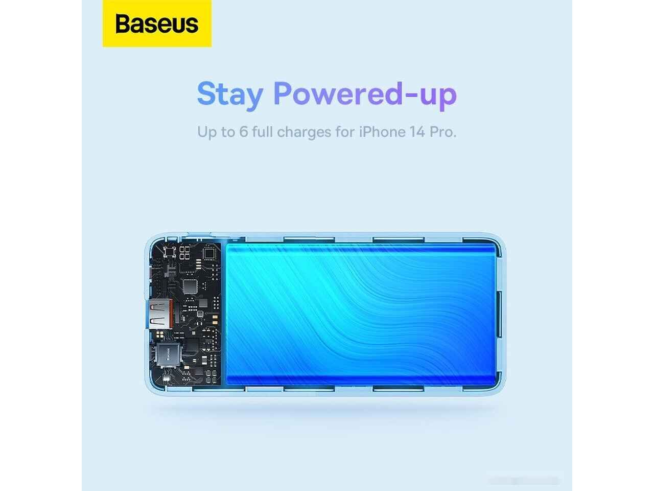 Внешний аккумулятор Baseus Airpow Fast Charge Power Bank 20W 10000mAh (голубой)