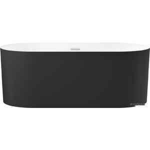 Ванна Wellsee Chalice Perfection 166x77 230603001 (отдельностоящая ванна белый глянец/мат. черн., экран, ножки, сифон-автомат хром)