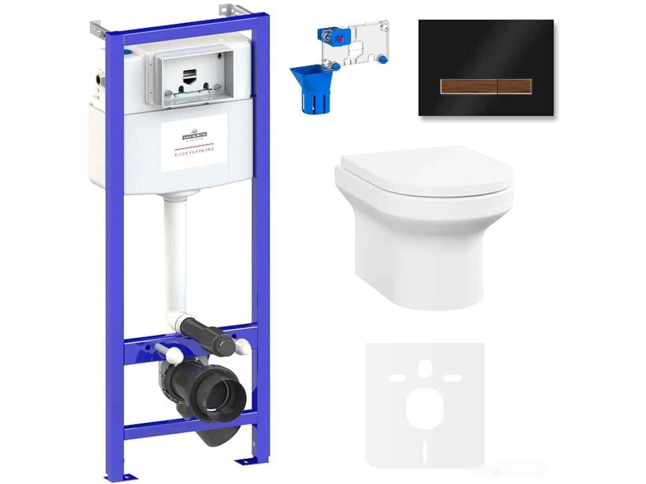 Унитаз Lavinia Boho Relfix Grance Hill Rimless 7 в 1 87561049 (черный/дерево стекло) Унитаз Lavinia Boho Relfix Grance Hill Rimless 7 в 1 87561049 (черный/дерево стекло)